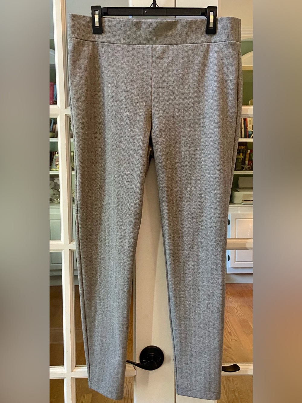 Loft Herringbone Pattern Pull On Dress Pants Size Large